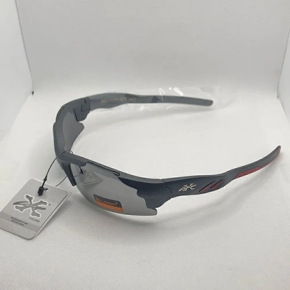 X-Loop Kids Boys Sport Wrap Semi Rimless Mirrored Lens Sunglasses